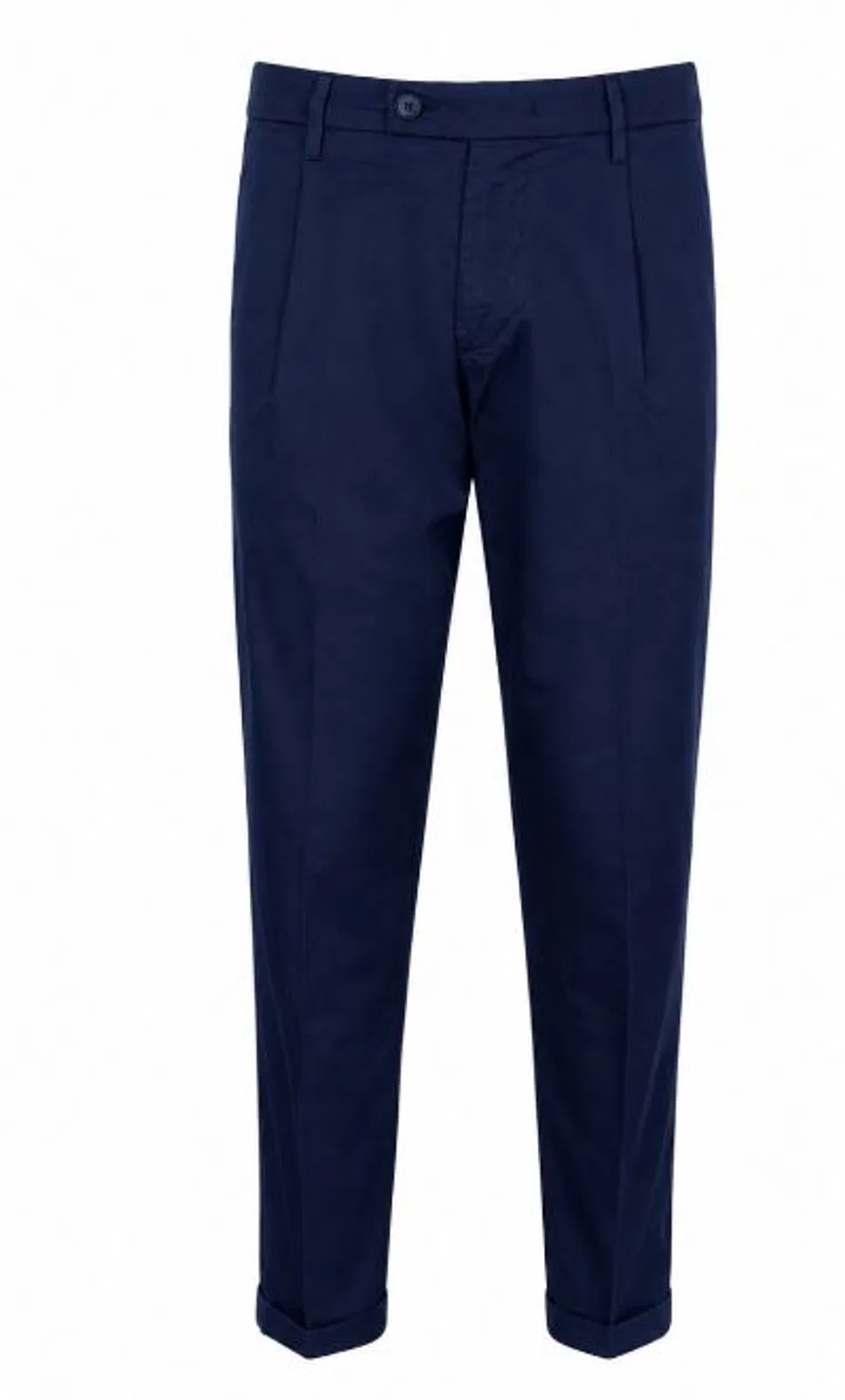 Rehash Navy Blue Pleated Turn-Up Trou