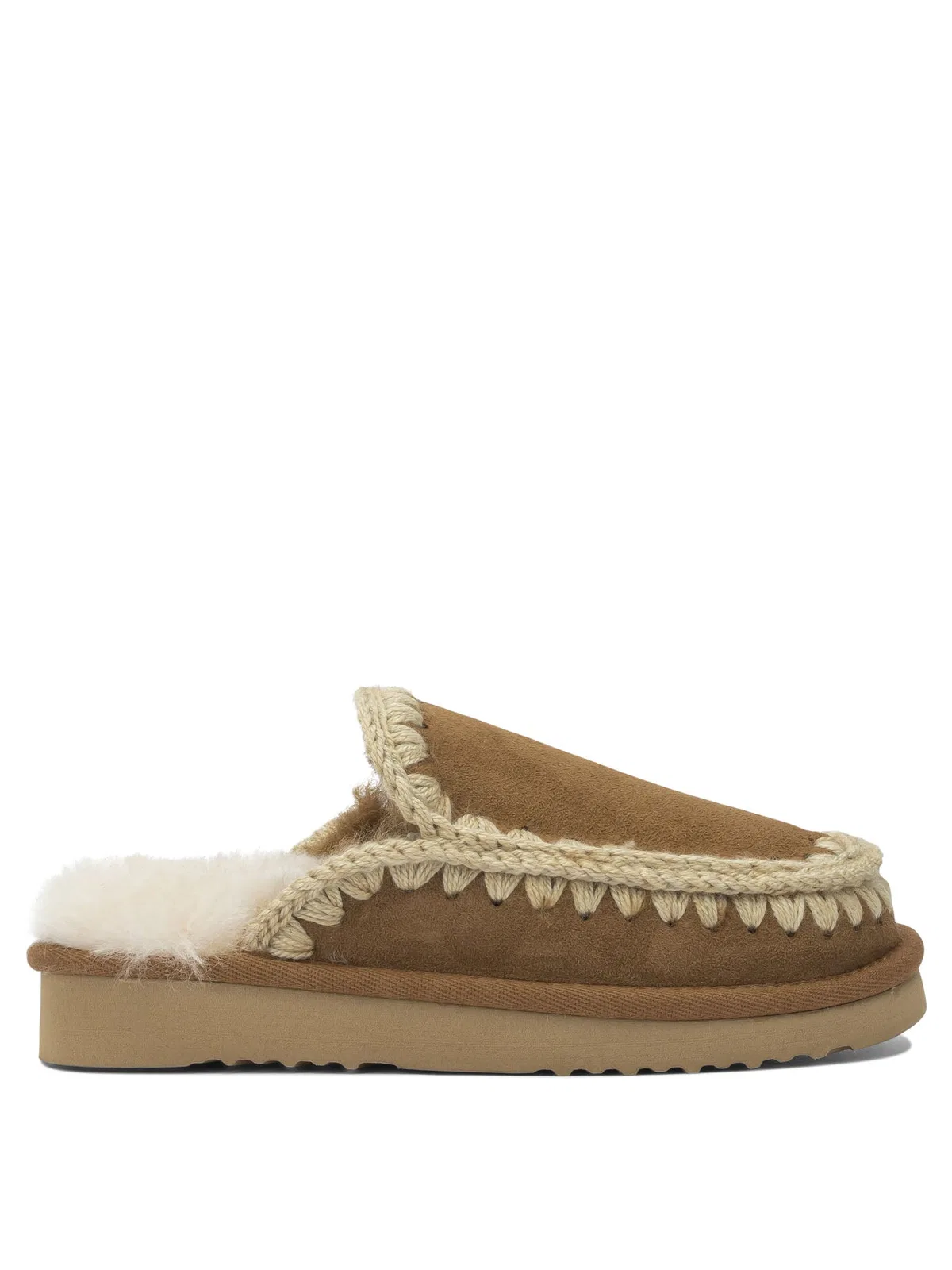 Mou Beige Sheepskin Sandals