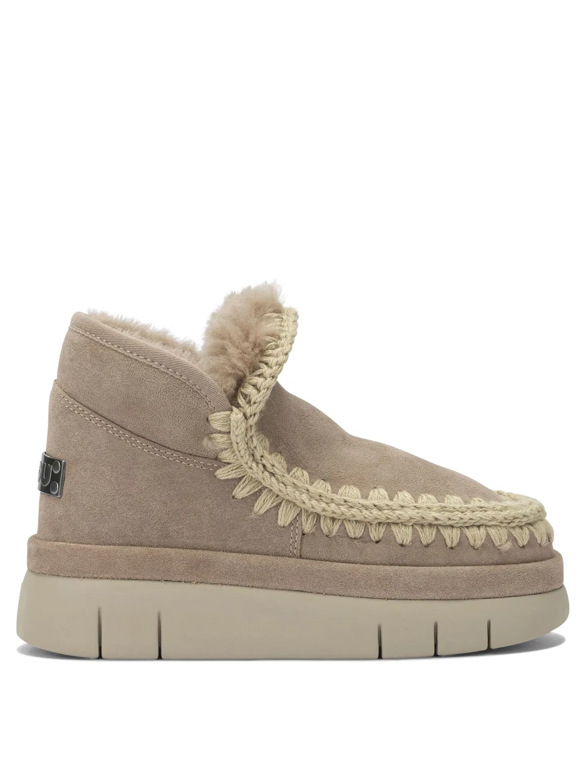 Mou Beige Sheepskin Ankle Boots