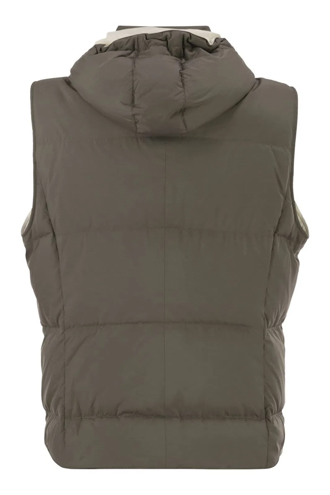 Brunello Cucinelli Padded Hooded Gilet In Technical Fabric