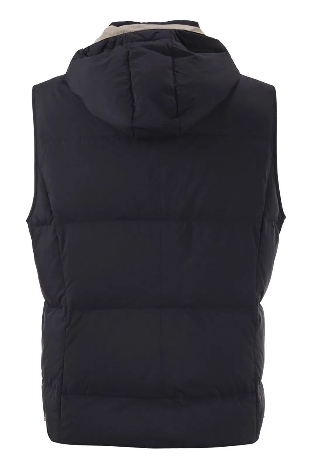 Brunello Cucinelli Padded Hooded Gilet In Technical Fabric