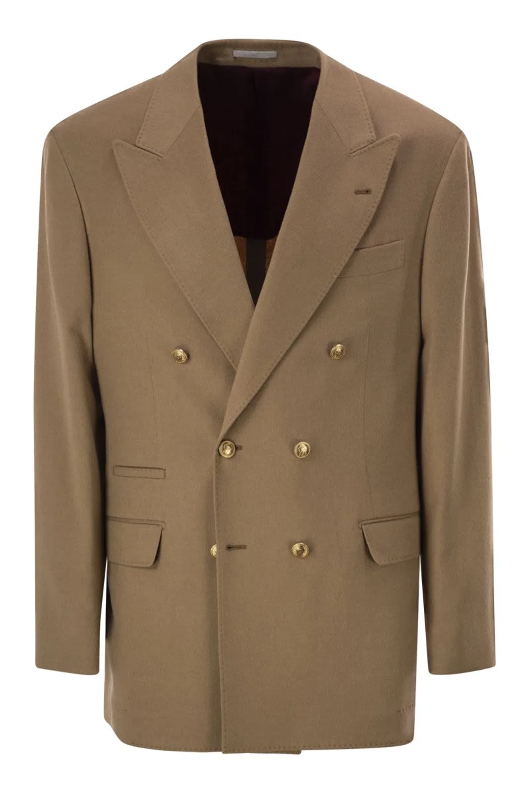 Brunello Cucinelli Double-Breasted Pure Camel Hair Blazer W