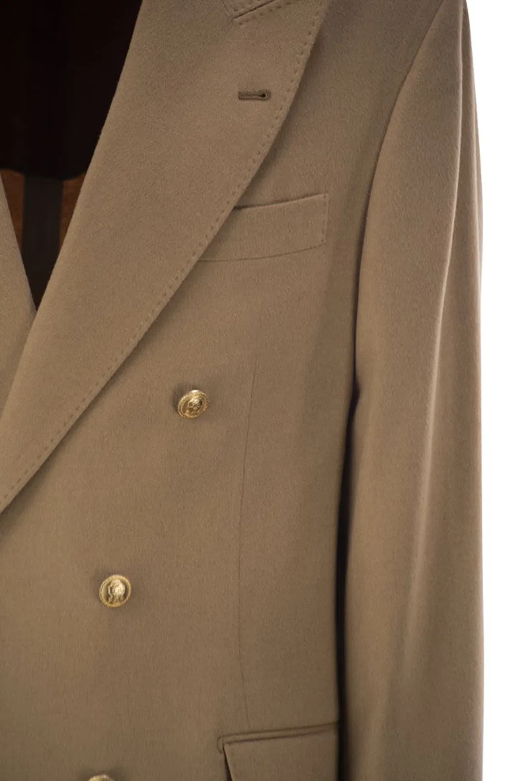 Brunello Cucinelli Double-Breasted Pure Camel Hair Blazer W