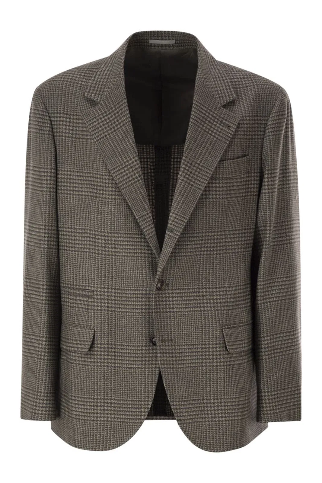 Brunello Cucinelli Prince Of Wales Wool And Cashmere Blazer