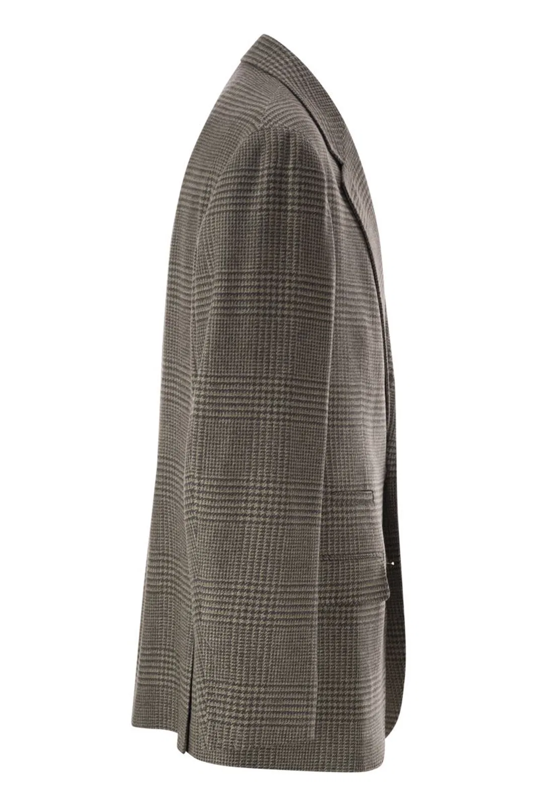 Brunello Cucinelli Prince Of Wales Wool And Cashmere Blazer
