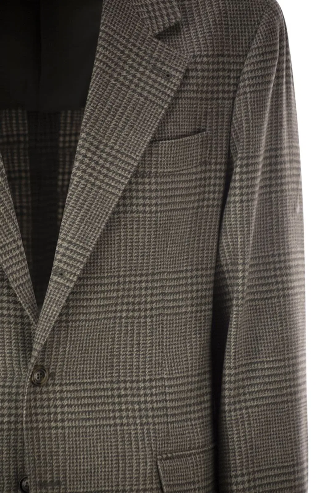 Brunello Cucinelli Prince Of Wales Wool And Cashmere Blazer