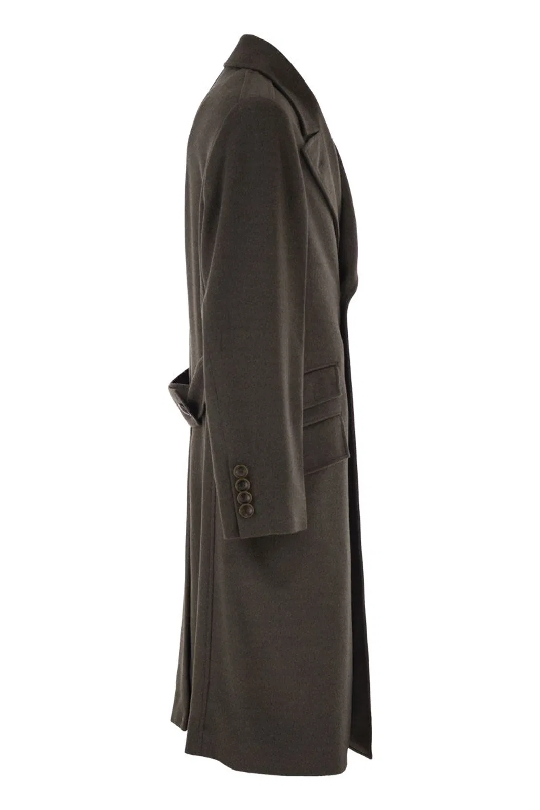 Brunello Cucinelli Double-Breasted Pure Wool Tailored Coat