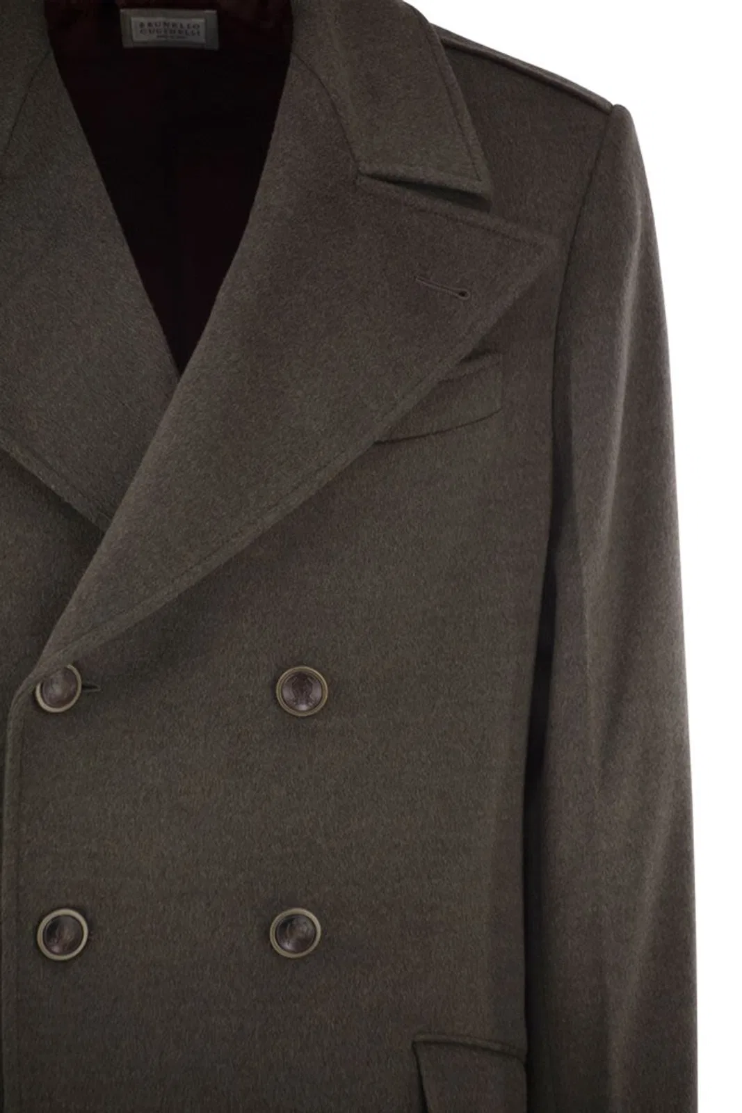 Brunello Cucinelli Double-Breasted Pure Wool Tailored Coat