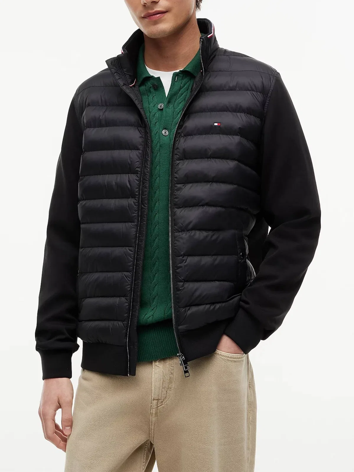 Tommy Hilfiger Mix Media Ess Rwb Stand Collar