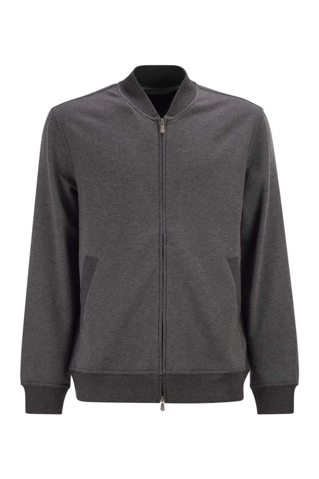 Brunello Cucinelli Techno Cotton Fleece Topwear With Zip