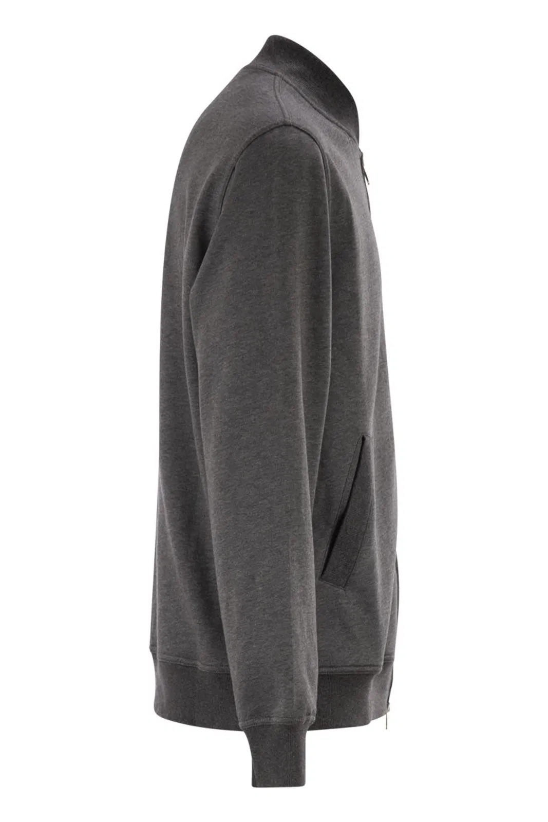 Brunello Cucinelli Techno Cotton Fleece Topwear With Zip