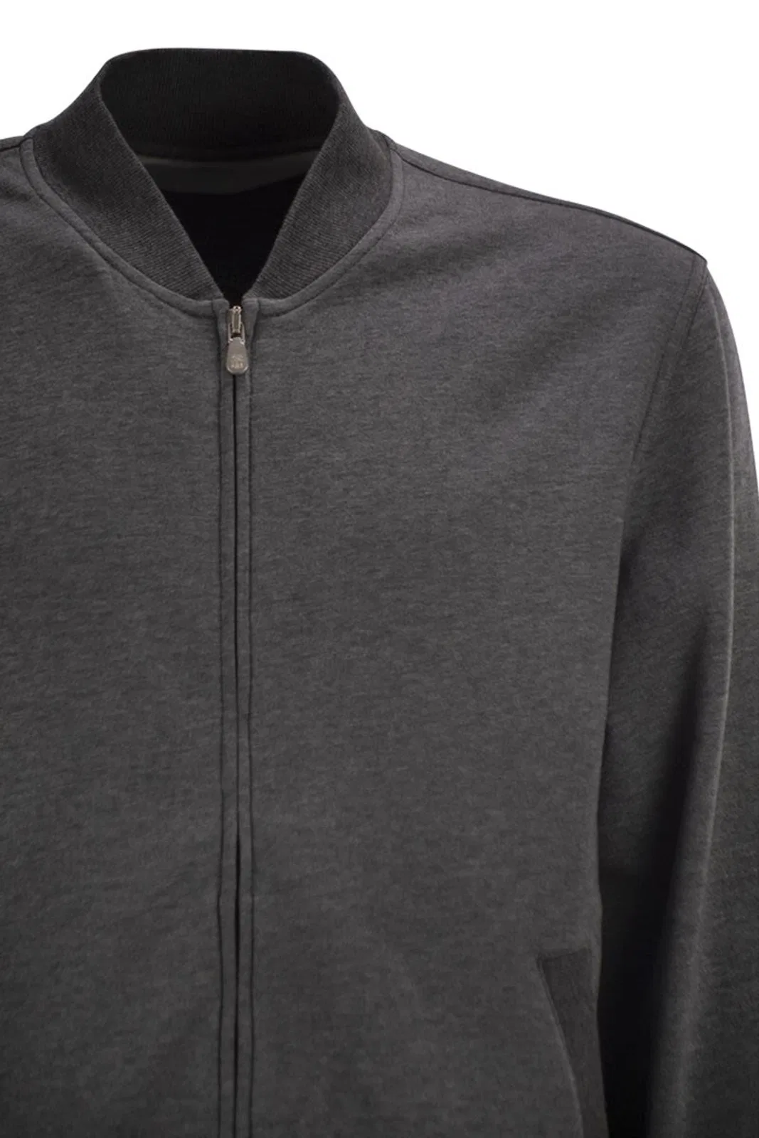Brunello Cucinelli Techno Cotton Fleece Topwear With Zip