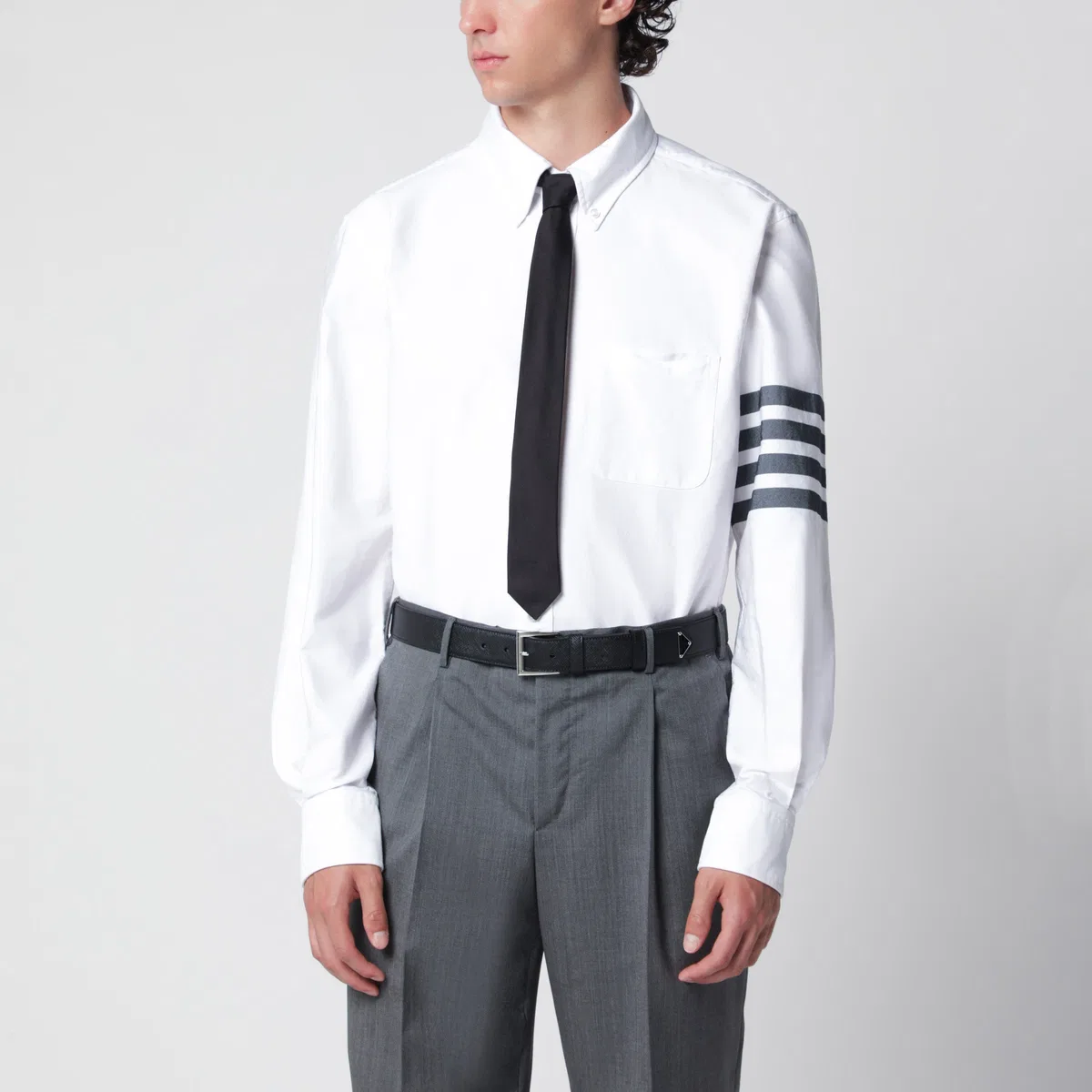 Thom Browne White Cotton Button-Down Shirt