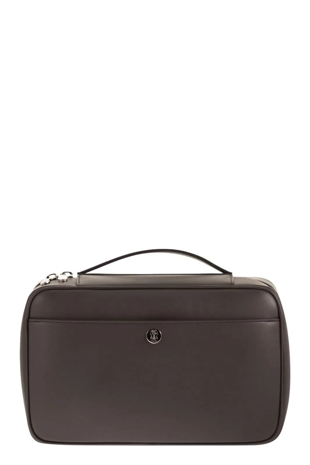 Brunello Cucinelli Smooth Leather Beauty Case With Logo