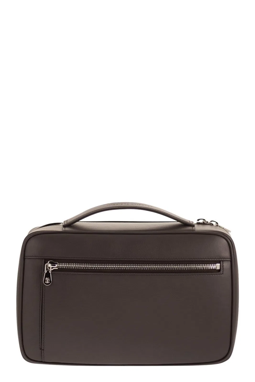 Brunello Cucinelli Smooth Leather Beauty Case With Logo