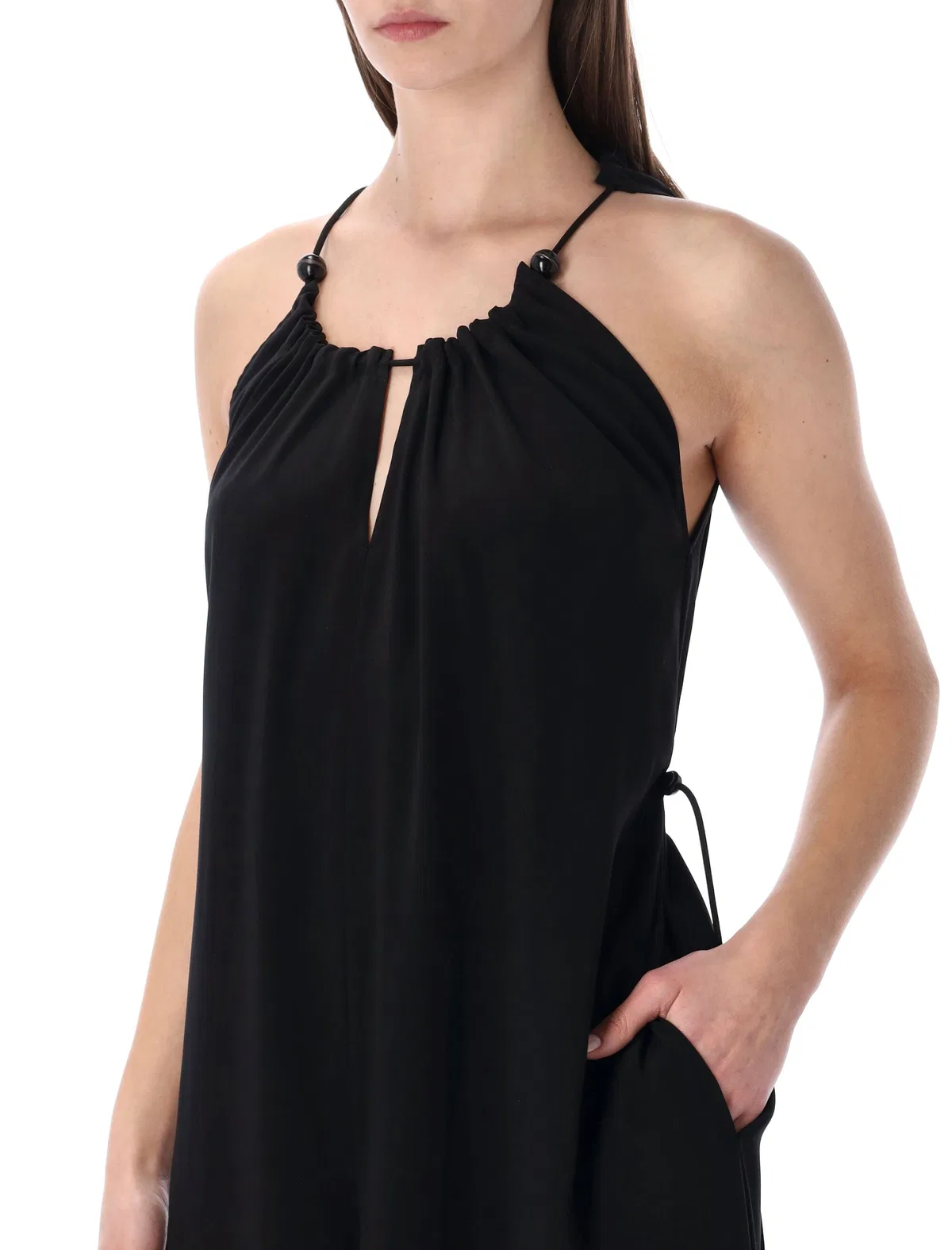 Max Mara Alamaro Fluid Satin Sleeveless Jumpsuit