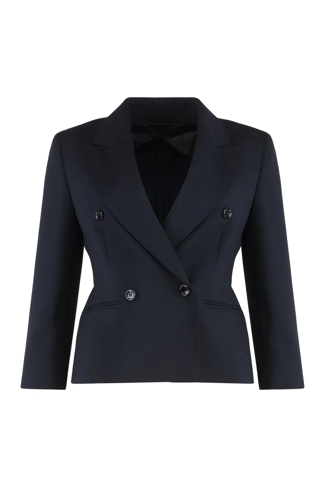 Max Mara Crop Blazer In Wool Fabric