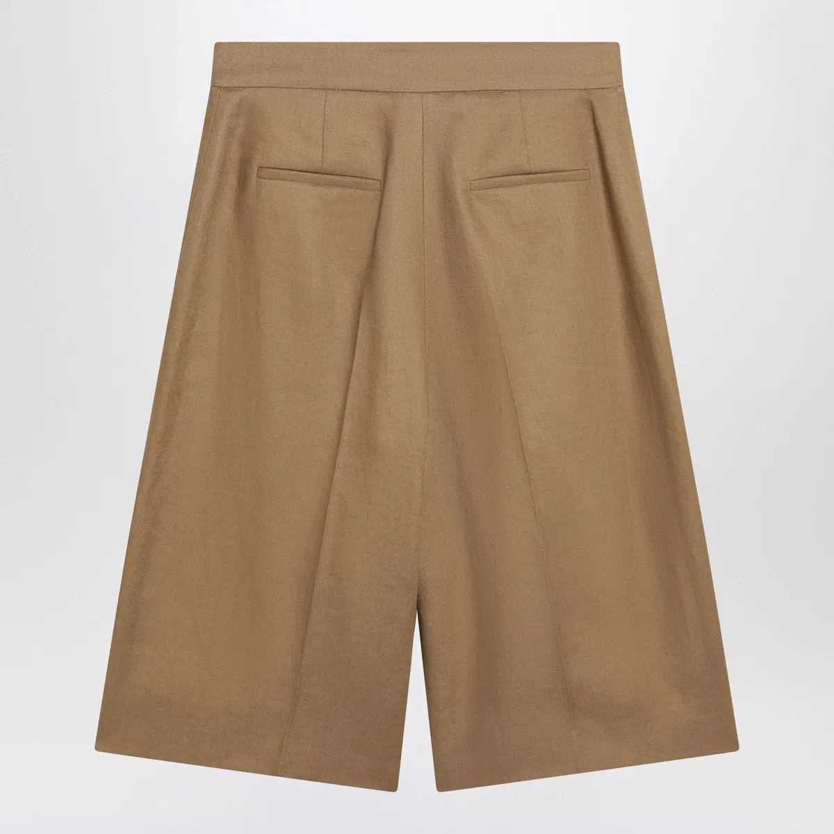 Max Mara Sand-Colored Linen Bermuda Shorts