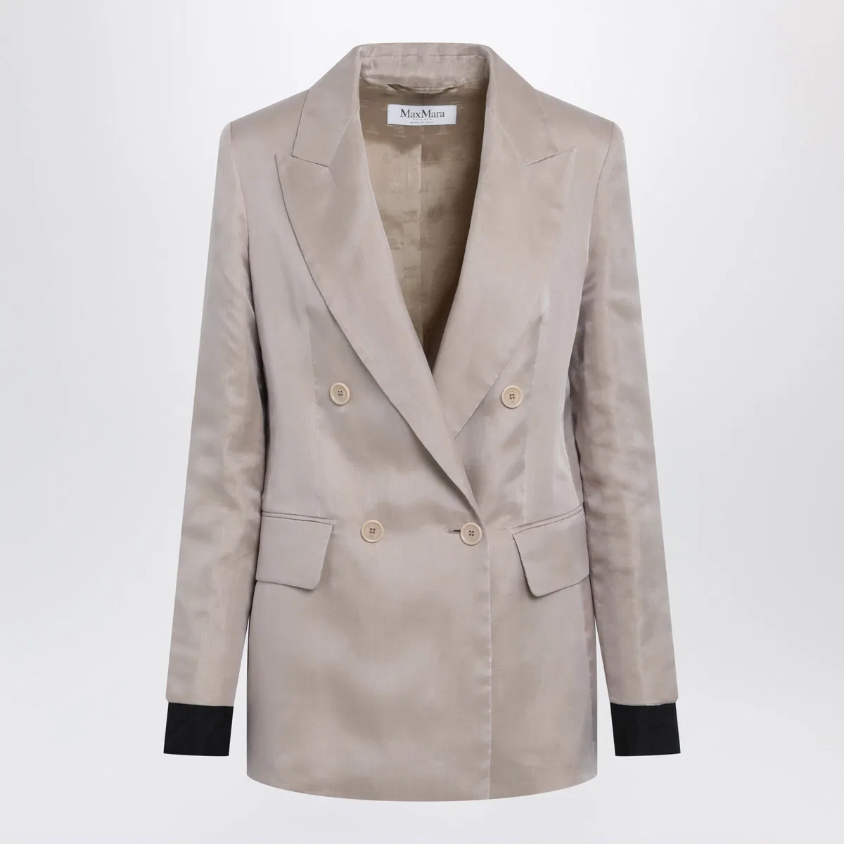Max Mara Oversized Linen And Organza Blazer In Pi