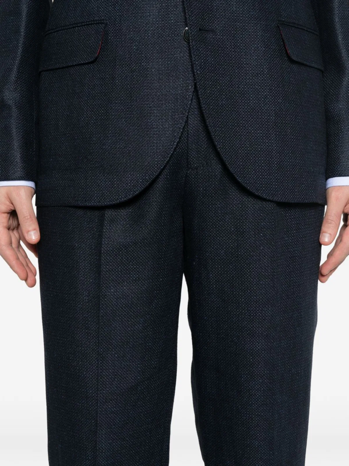Brunello Cucinelli Navy Blue Silk Blend Suit