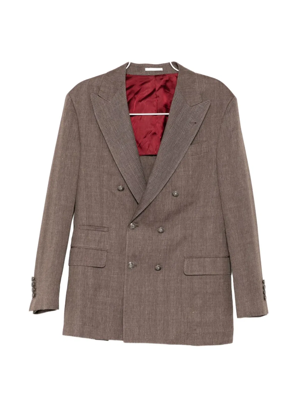 Brunello Cucinelli Brown Linen Wool Coat
