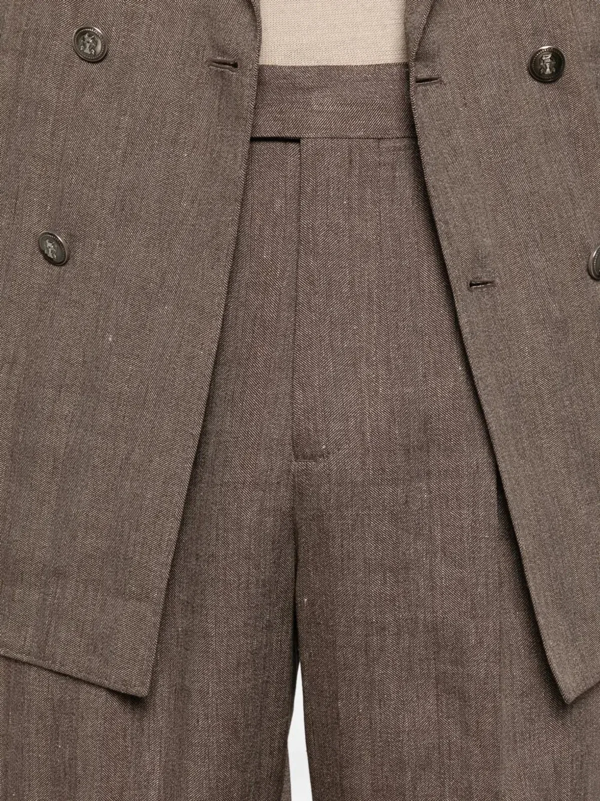 Brunello Cucinelli Linen And Virgin Wool Chevron Leisure Su
