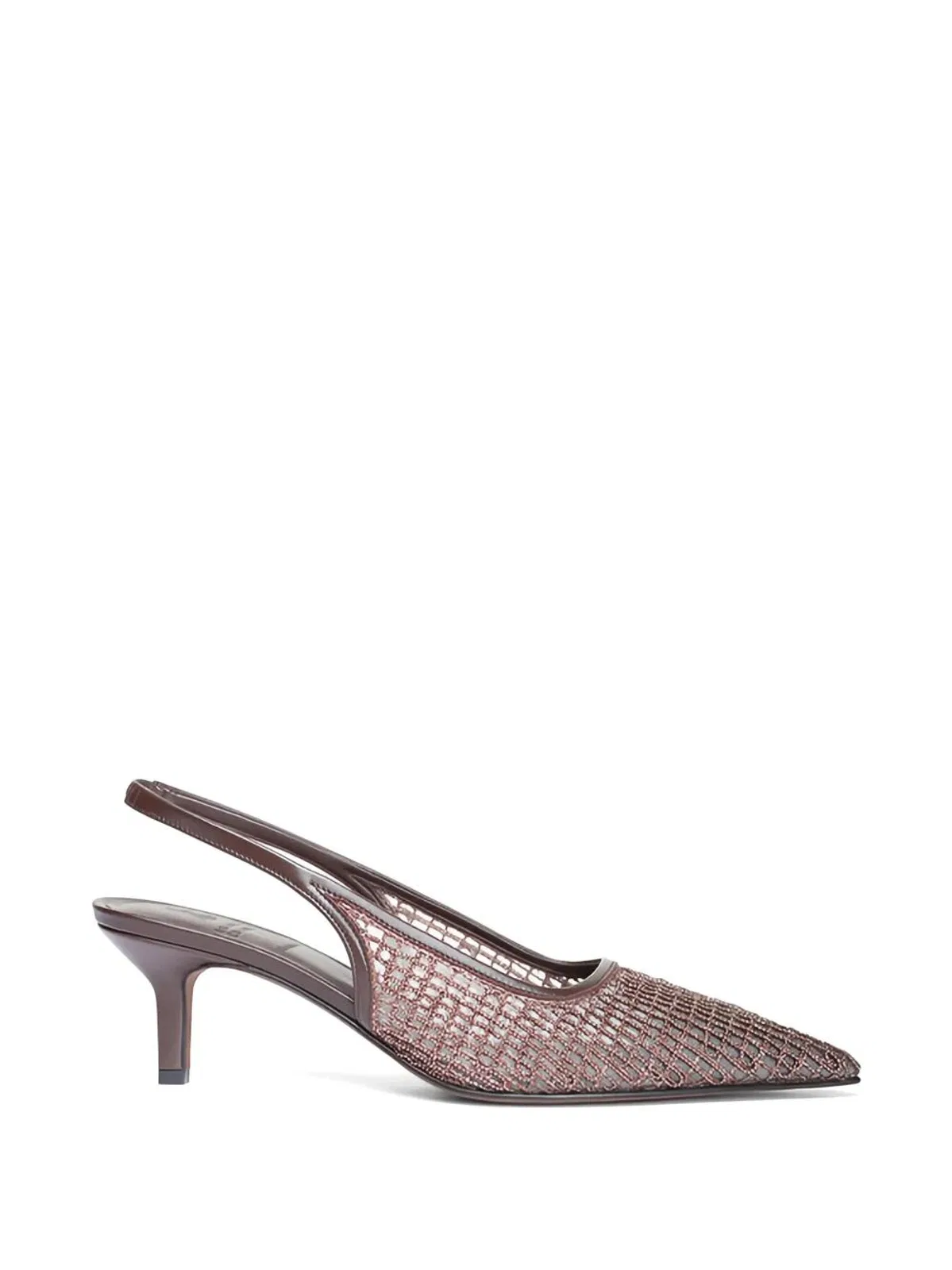 Brunello Cucinelli Pointed Sling Back Medium Heel