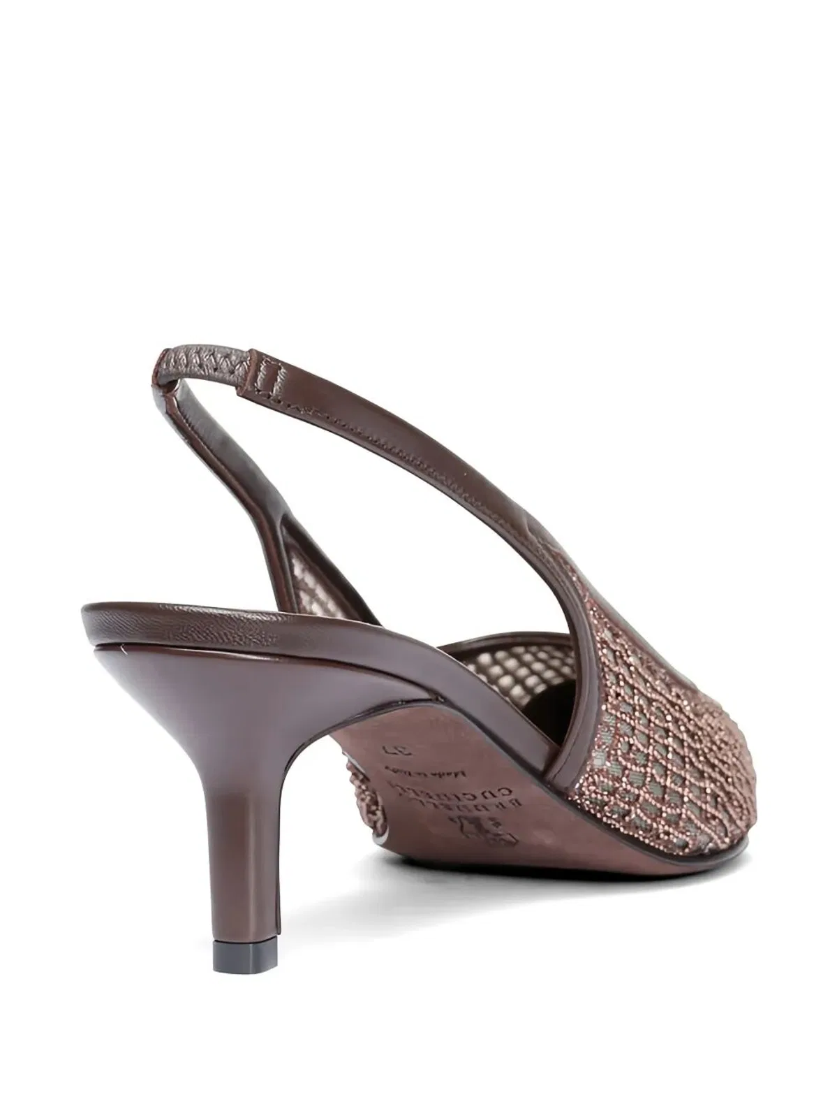 Brunello Cucinelli Pointed Sling Back Medium Heel