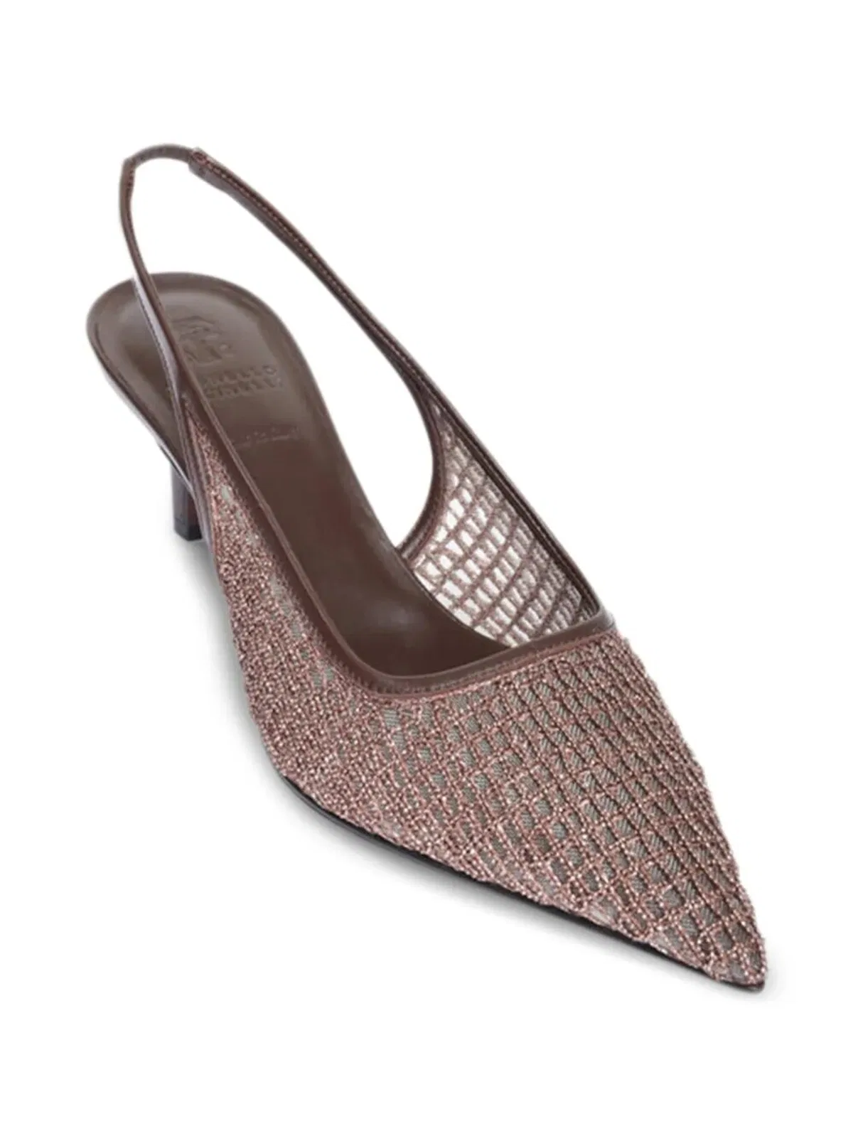 Brunello Cucinelli Pointed Sling Back Medium Heel