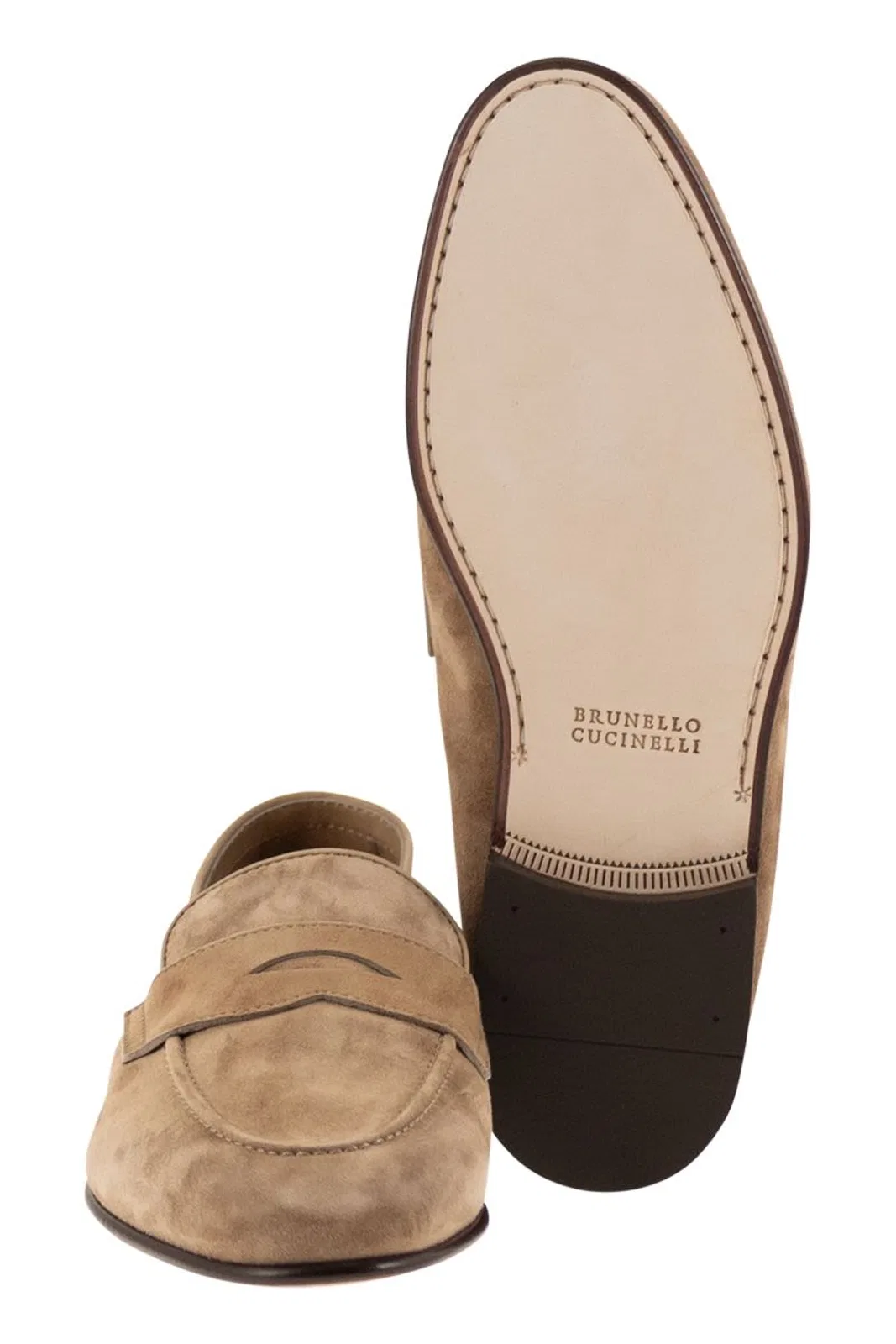 Brunello Cucinelli Soft Suede Penny Loafer