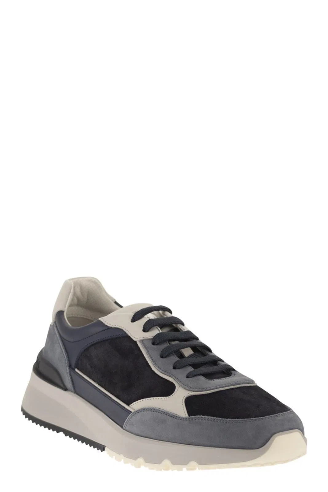 Brunello Cucinelli Multicolour Leather And Suede Runner Sne