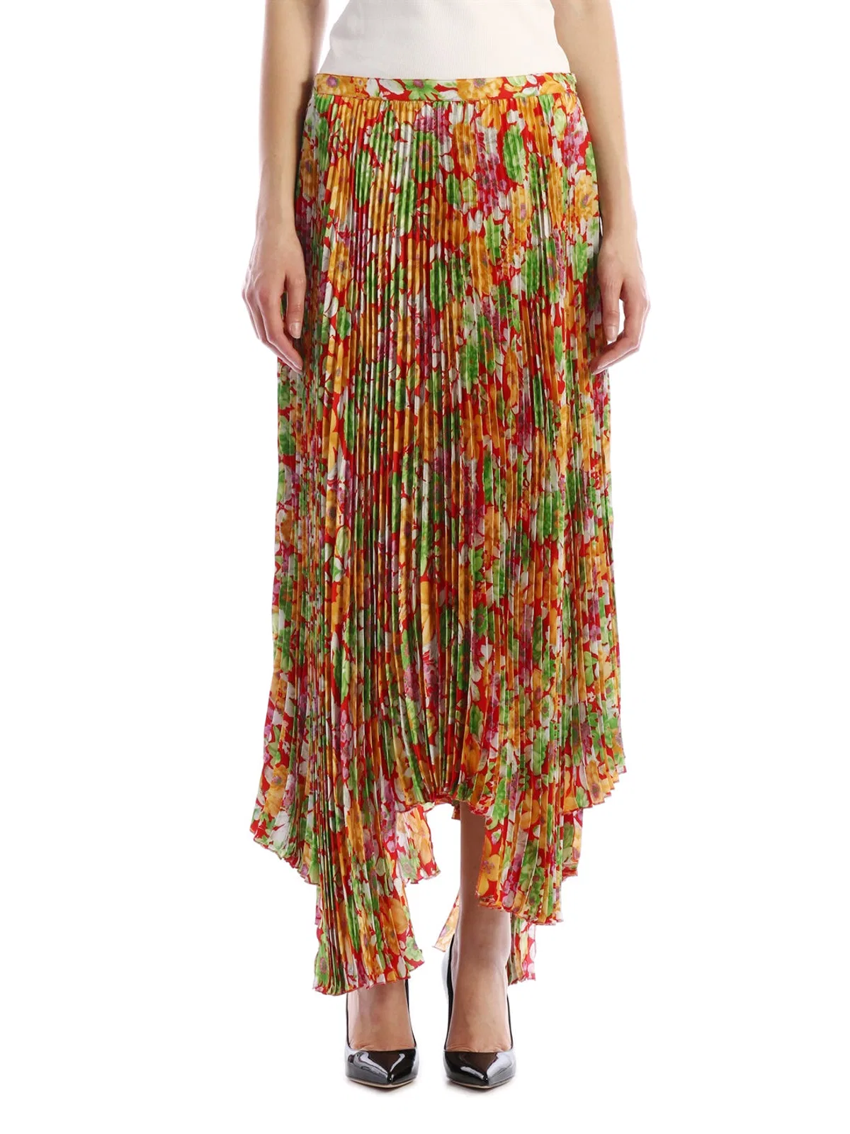 Plan C Floral Plissè Skirt