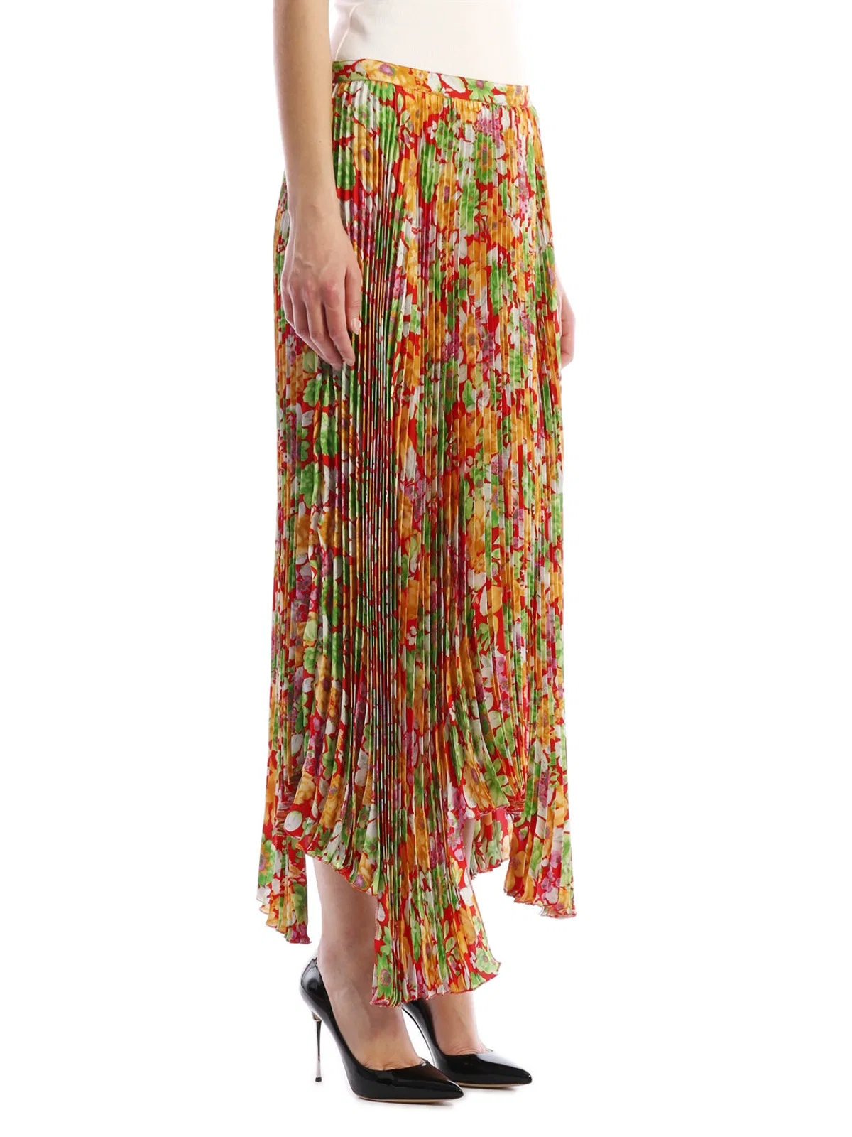 Plan C Floral Plissè Skirt