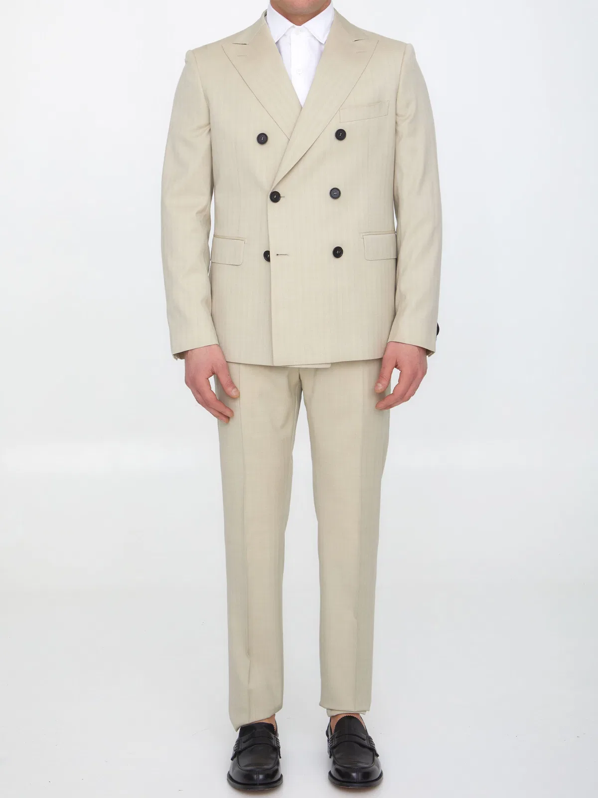 Tonello Sand-Colored Wool Two-Piece Suit