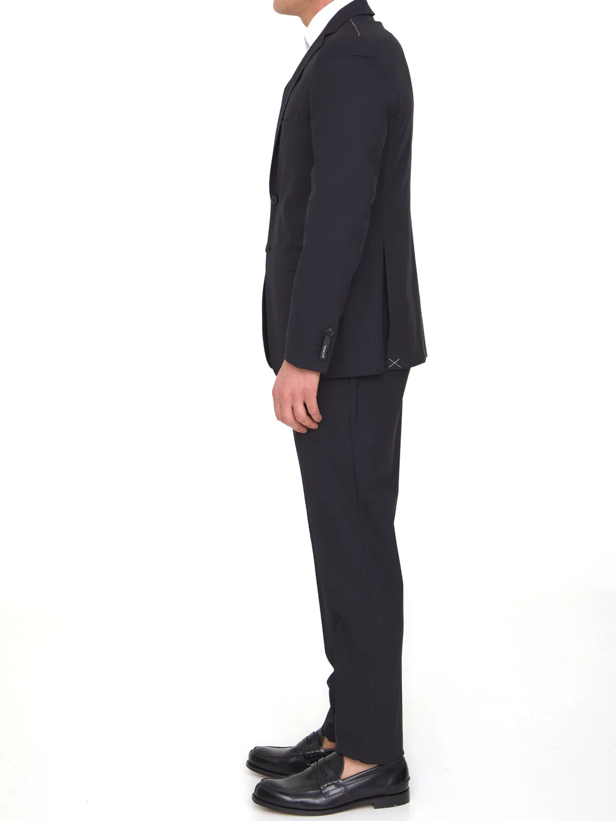 Tonello Black Wool Two-Piece Suit