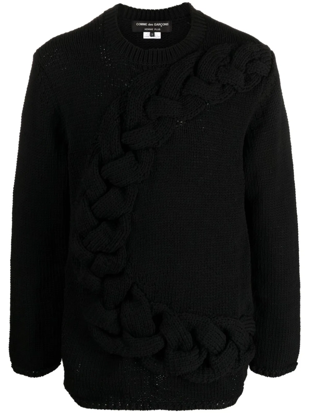 Homme Plissé Homme Plisse Cable-Knit Crewneck Sweater