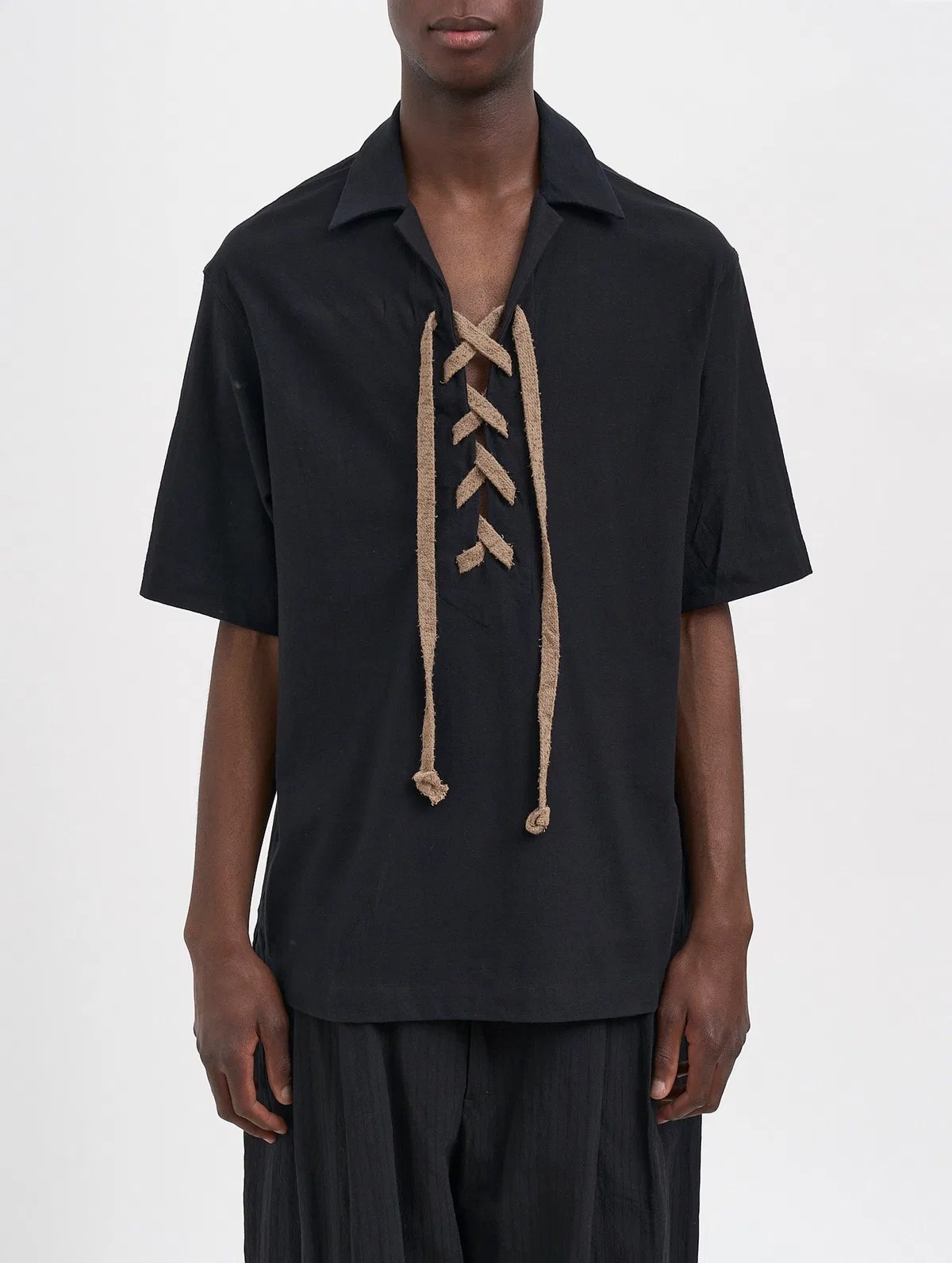 Ziggy Chen String Fastened Rugby T-Shirt