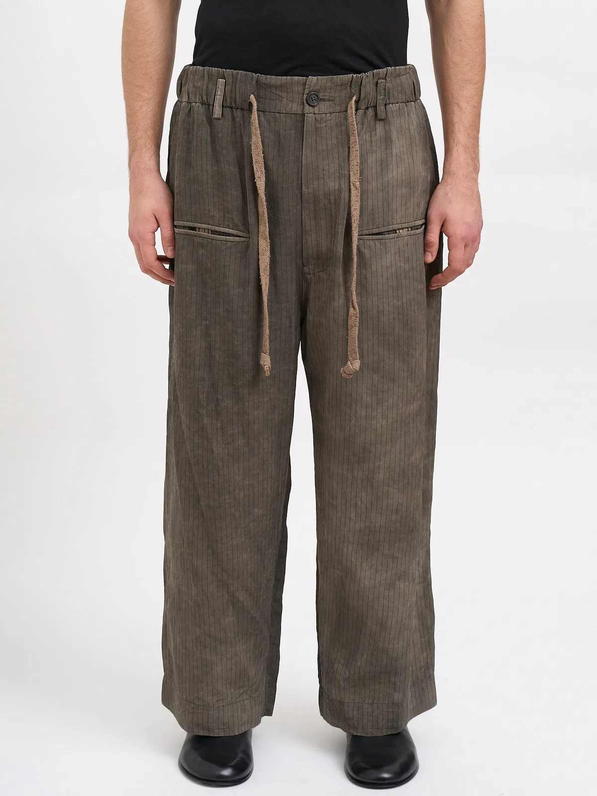 Ziggy Chen Pantalone A Righe Con Coulisse