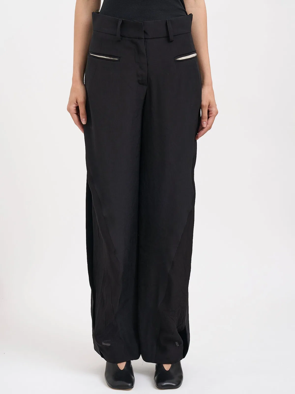 Alessandra Marchi Wide Leg Pants With Belt