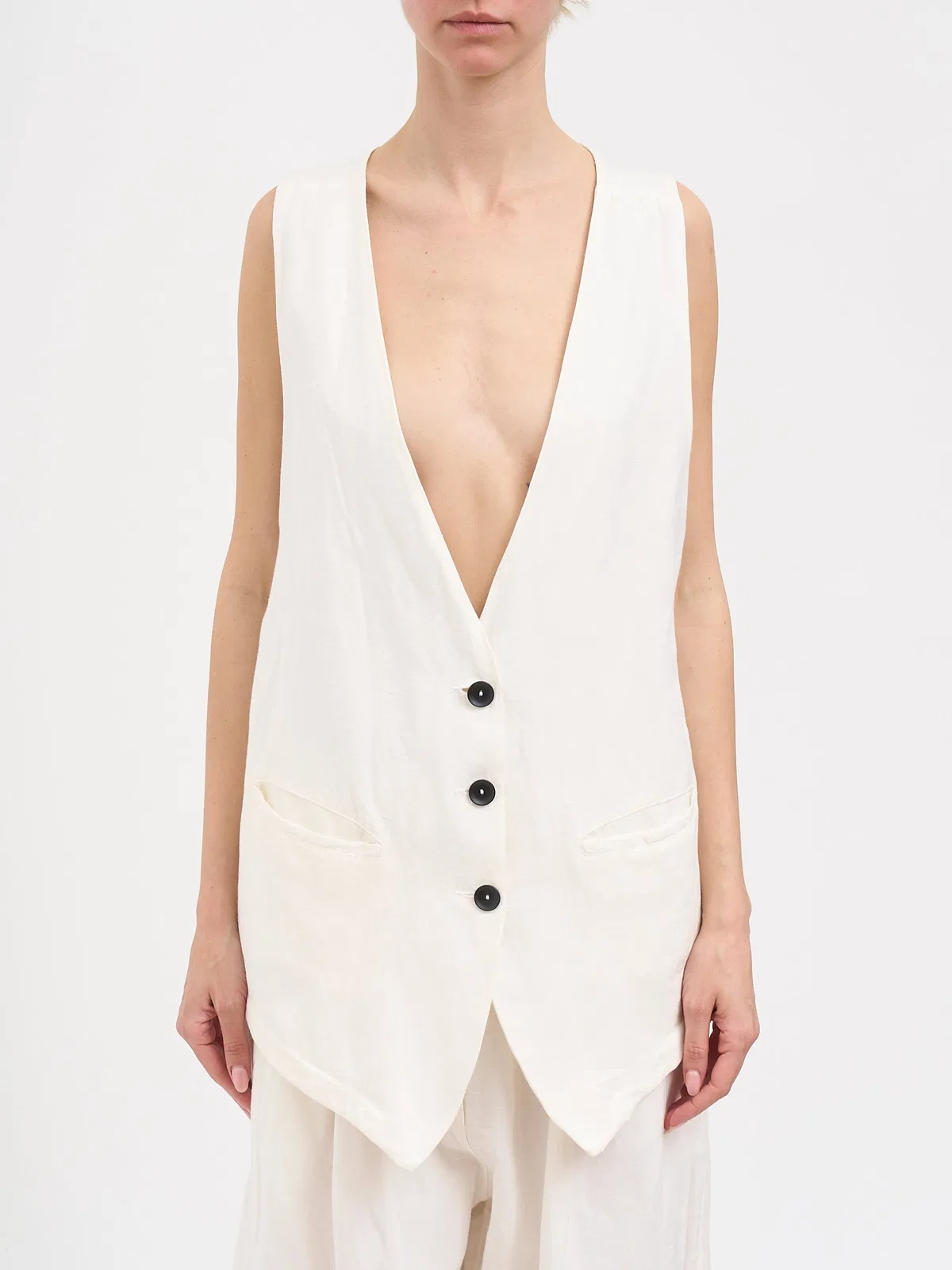 Andrea Ya'aqov Viscosis And Linen Gilet