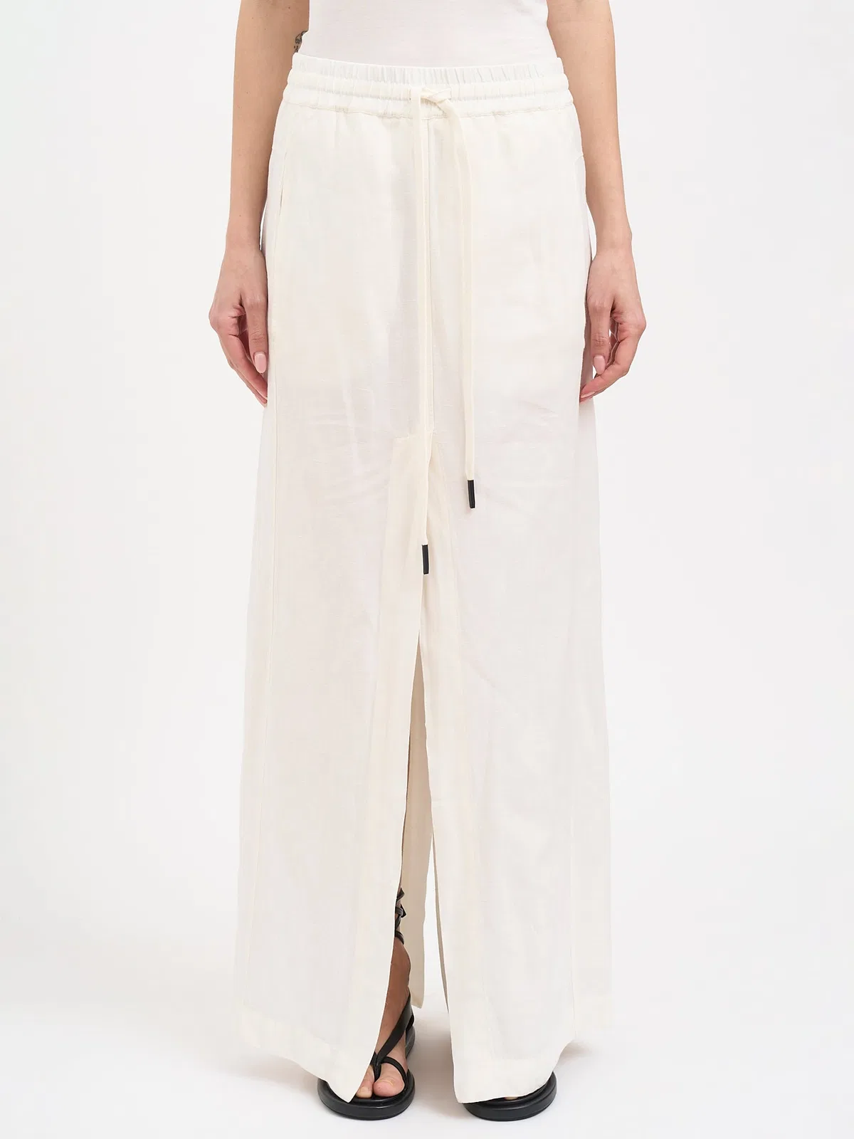 Andrea Ya'aqov Long Skirt In Viscose And Linen