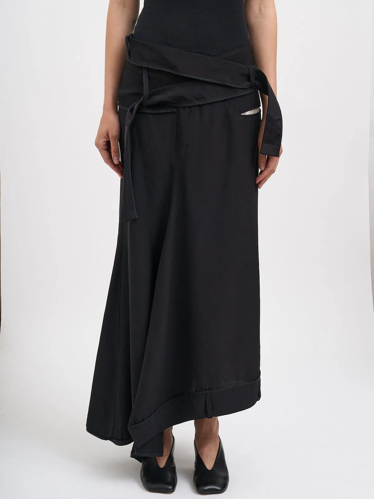 Alessandra Marchi Long Skirt In Viscose And Silk