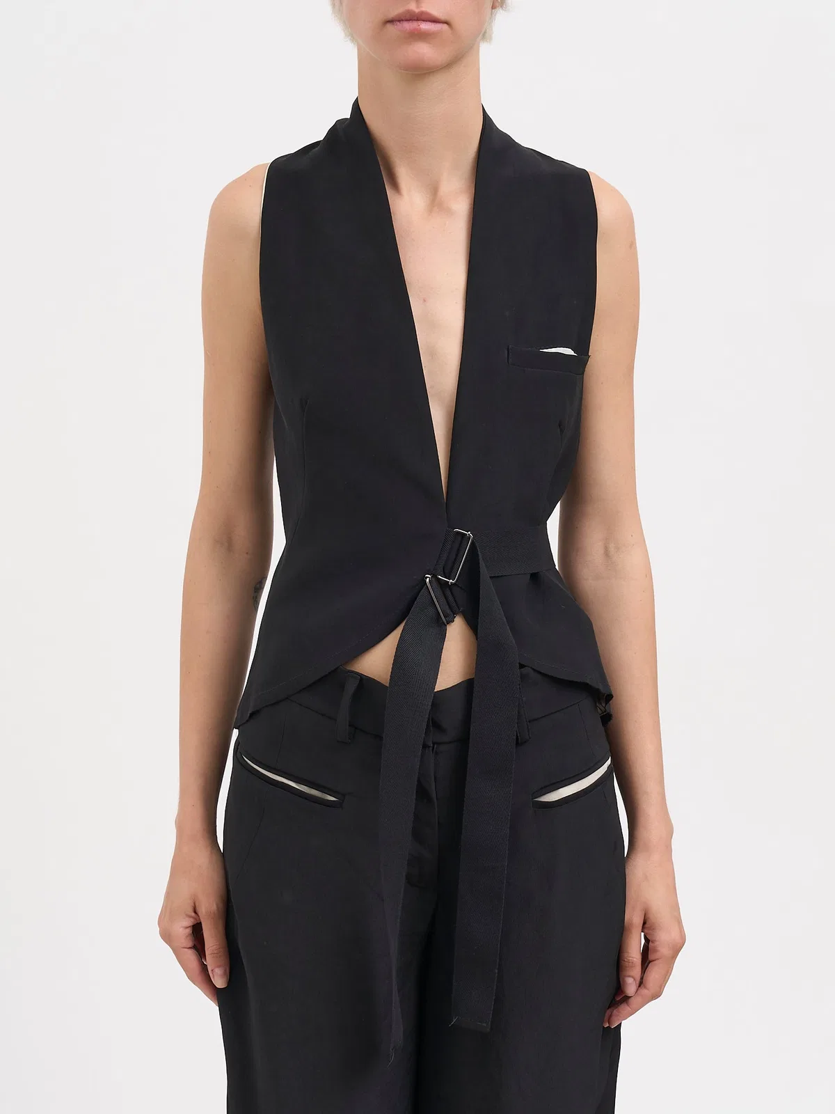 Alessandra Marchi Reversible Viscosis And Silk Gilet