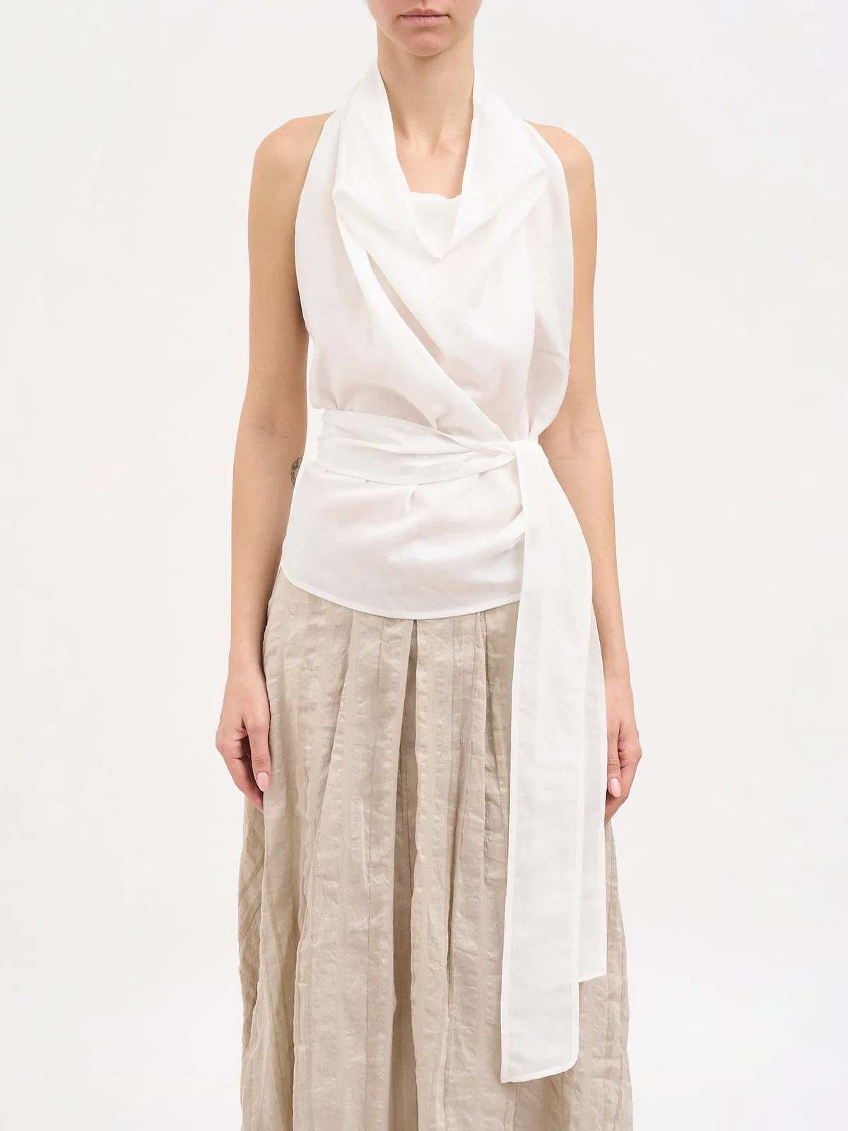 Nostrasantissima Cotton And Silk Voile Top