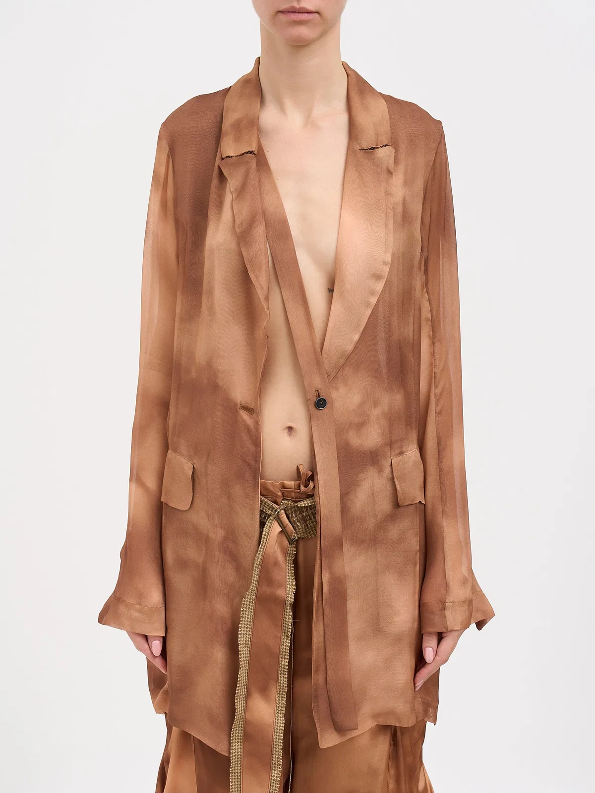 Masnada One-Button Silk Jacket