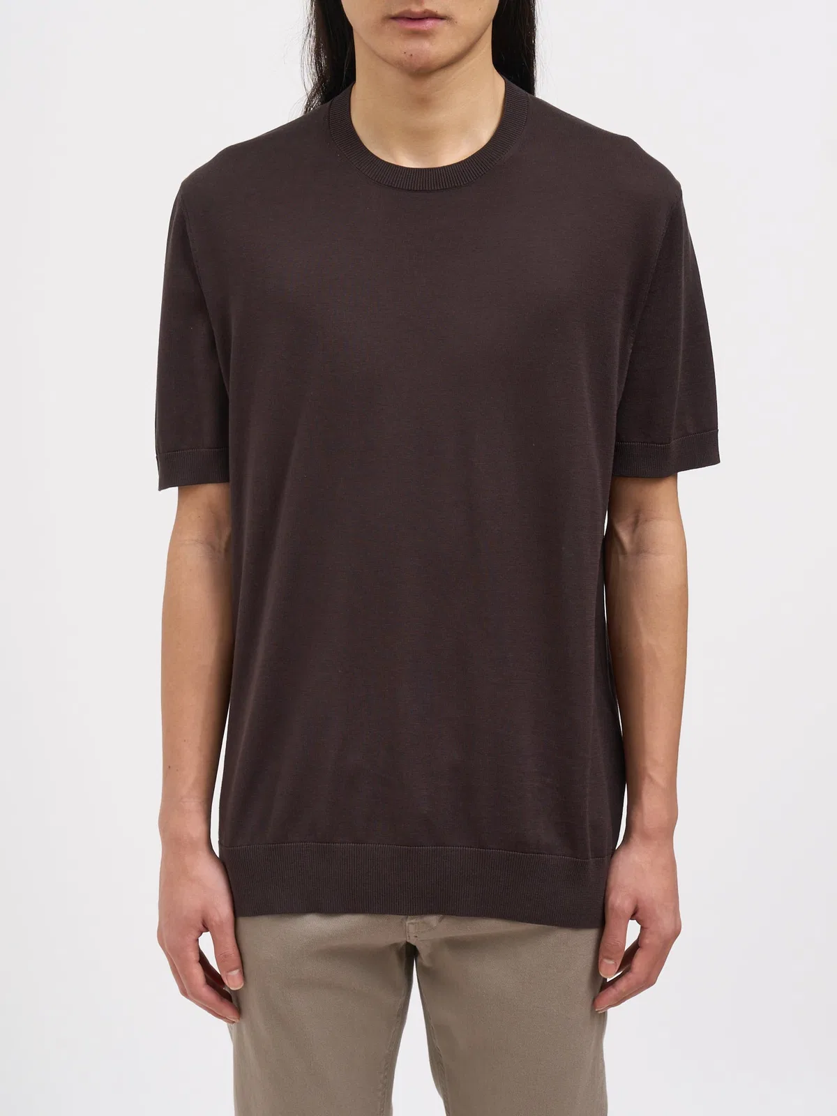 Paolo Pecora Crew Neck Silk Sweater
