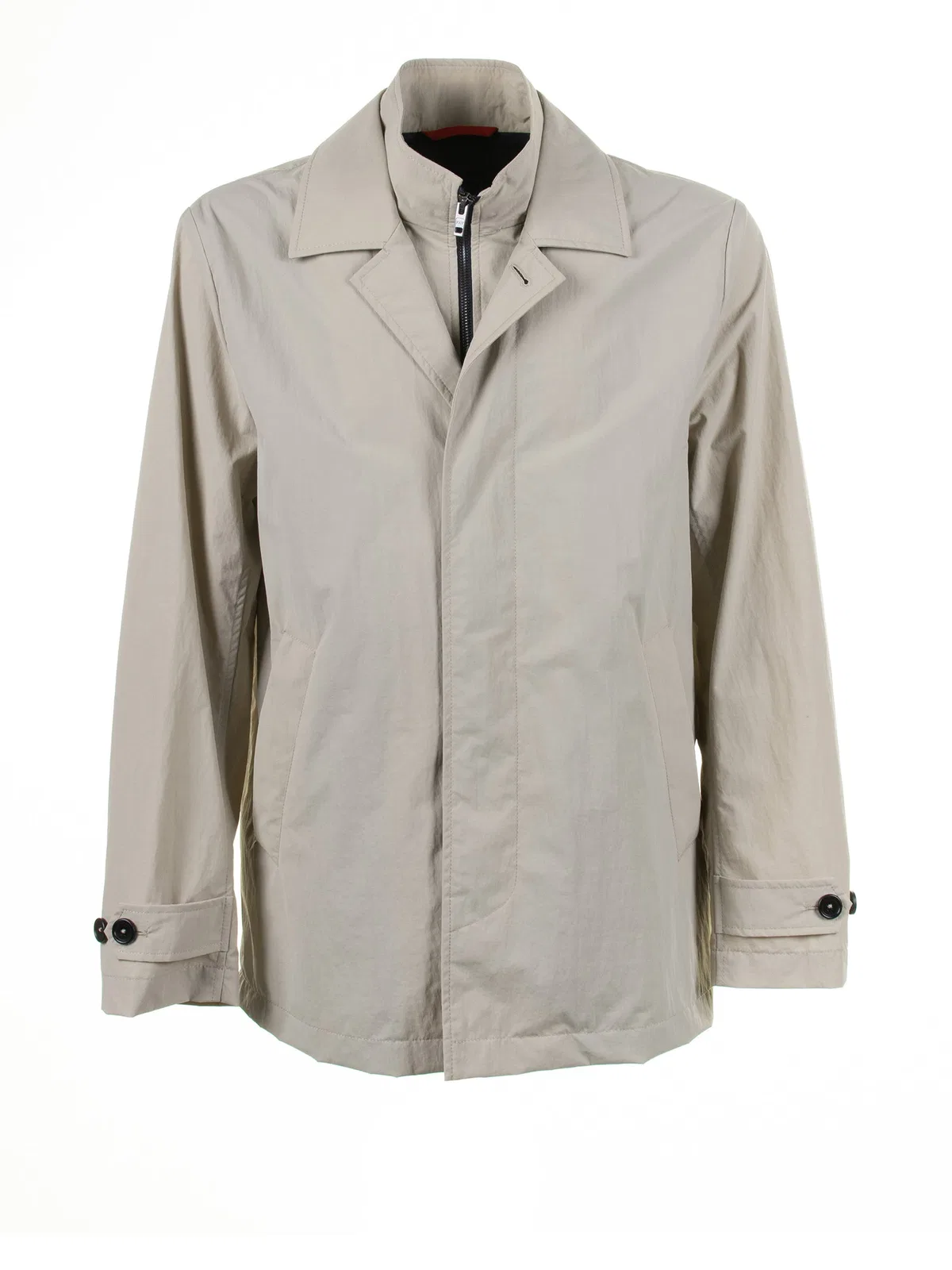 Fay Beige Jacket With Zip And Collar