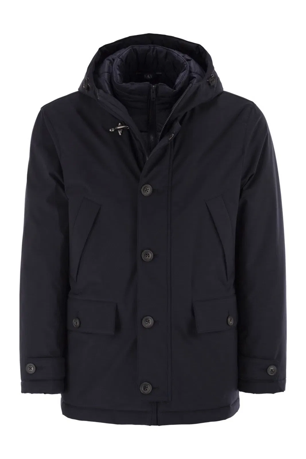 Fay Short Parka In Technical Gabardine