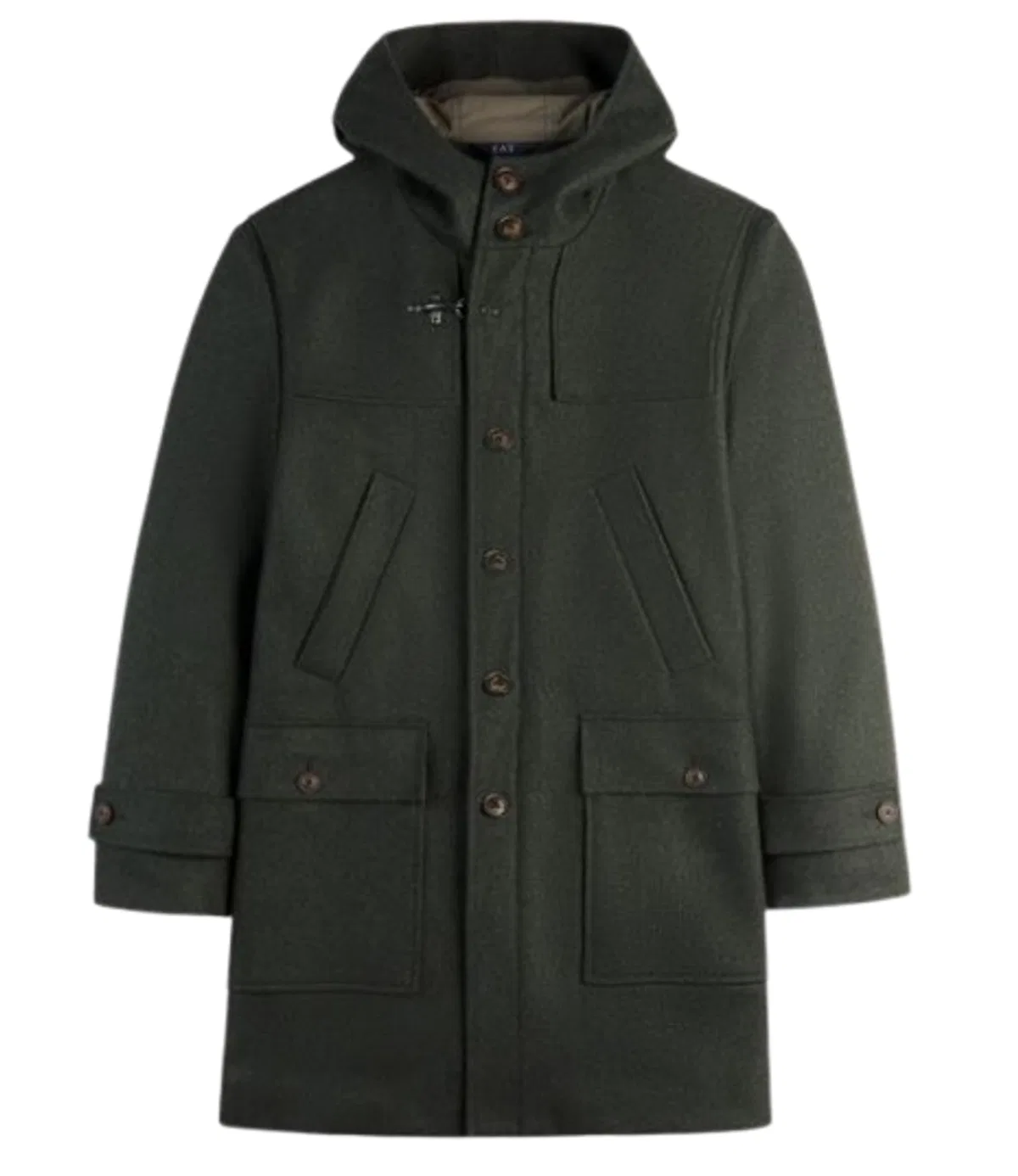 Fay Green Toggle Fastening Hooded Jacket