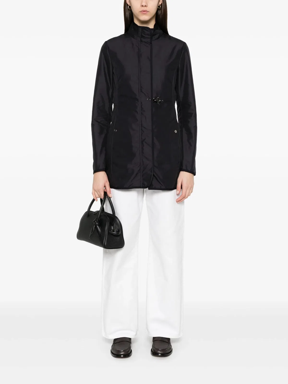 Fay Short Blue Polyester Coat